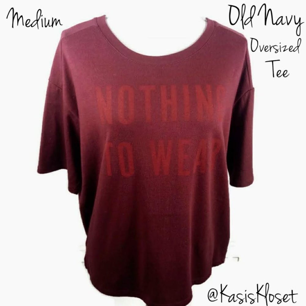 Old Navy Tee Medium Red Oversized Casual